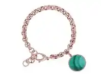 Bevilles Jewellery Bronzallure Rolo Bracelet With Gemstone Pendant offer