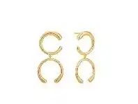 Bevilles Jewellery Ania Haie Luxe Double Curve Earrings - Gold offer