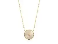 Bevilles Jewellery Ania Haie Mother Of Pearl Emblem Necklace - Gold offer