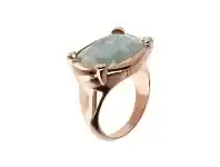 Bronzallure Queen Milky Aquamarine Ring