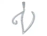 Bevilles Jewellery Sterling Silver Diamond Initial Necklace - Most Initials Available offer