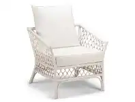 LivingStyles Charlotte Rattan Armchair, White offer