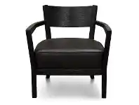 LivingStyles Warner PU Leather & Timber Armchair, Black offer