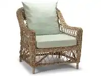 LivingStyles Nassau Rattan Armchair, Kubu Grey / Seafoam offer