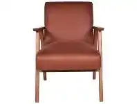 LivingStyles Nuovo PU Leather & Timber Armchair, Brick offer