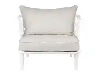 LivingStyles Pavilion Oak Timber Occasional Armchair, White offer