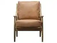LivingStyles Luzzi Leather & Ashwood Armchair, Brown offer