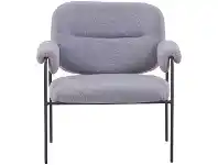 Alani Fabric & Metal Lounge Armchair, Grey / Taupe