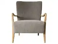 LivingStyles Drosi Fabric & Oak Timber Armchair, Charcoal offer
