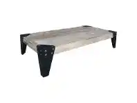 LivingStyles Barcas Reclaimed Elm Timber & Iron Coffee Table, 160cm offer
