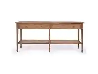 LivingStyles Hamilton Timber & Rattan Console Table, 185cm, Weathered Oak offer