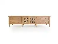 Hamilton Timber & Rattan TV Unit, 210cm, Weathered Oak