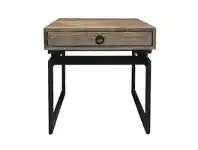 LivingStyles Torano Reclaimed Elm Timber & Iron Side Table offer