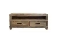 LivingStyles Maksim Reclaimed Elm Timber 2 Drawer TV Unit, 140cm, Natural offer
