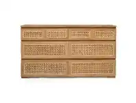 LivingStyles Fernando Teak Timber & Rattan 8 Drawer Chest offer