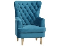 LivingStyles Ainslie Velvet Fabric Lounge Armchair, Turquoise offer
