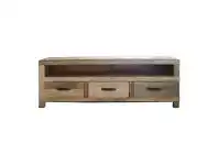 LivingStyles Maksim Reclaimed Elm Timber 3 Drawer TV Unit, 180cm, Natural offer