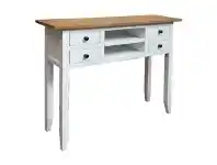 LivingStyles Bambi Reclaimed Elm Timber Hall Table, 100cm, White offer