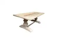 LivingStyles Porge Reclaimed Elm Timber Pedestal Dining Table, 200cm, Natural offer