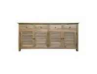 LivingStyles Croix Oak Timber 4 Door 4 Drawer Buffet Table, 180cm offer