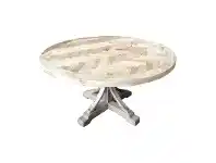 LivingStyles Leclerc Reclaimed Elm Timber Round Dining Table, 140cm, Natural offer