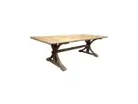 LivingStyles Leclerc Reclaimed Elm Timber Trestle Dining Table, 250cm, Natural offer