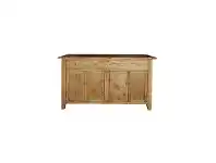 LivingStyles Auberge Reclaimed Elm Timber 4 Door 2 Drawer Buffet Table, 140cm, Honey offer
