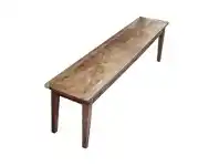 LivingStyles Auberge Parquetry Reclaimed Elm Timber Dining Bench, 113cm offer
