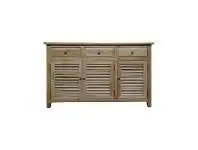 LivingStyles Croix Oak Timber 3 Door 3 Drawer Buffet Table, 140cm offer