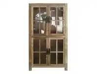LivingStyles Maksim Reclaimed Elm Timber 4 Door Cupboard, Natural offer