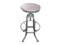 LivingStyles Burkel Iron Industrial Adjustable Bar Stool, Gunmetal offer