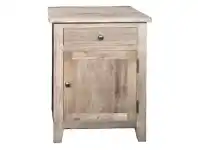 LivingStyles Lourdes Reclaimed Elm Timber Bedside Table, Right Open Door offer