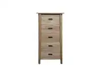 LivingStyles Lavialle Oak Timber 5 Drawer Lingerie Chest offer