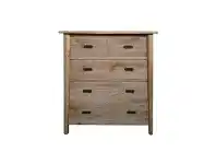 LivingStyles Lavialle Oak Timber 5 Drawer Tallboy offer