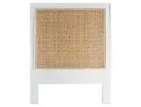 LivingStyles Hamilton Timber & Rattan Bed Headboard, King Single, White offer