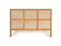 LivingStyles Fernando Teak Timber & Rattan Bed Headboard, King offer