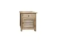 LivingStyles Croix Oak Timber Bedside Table, Right Open Door offer