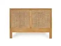 LivingStyles Hamilton Timber & Rattan Bed Headboard, Super King, Weathered Oak offer