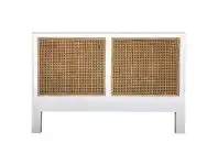 LivingStyles Hamilton Timber & Rattan Bed Headboard, King, White offer