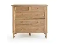 LivingStyles Hamilton Timber 5 Drawer Chest, Weathered Oak offer