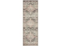 LivingStyles Avenue No.703 Tribal Runner Rug, 500x80cm, Charcoal / Pink offer