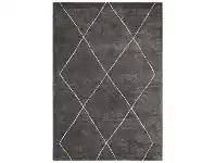 LivingStyles Broadway Diamond Modern Rug, 290x200cm, Charcoal offer