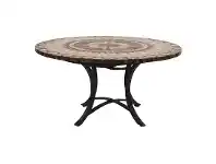 LivingStyles Moroccan Marble Stone Round Outdoor Dining Table, Minerva Base, 120cm offer
