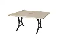 LivingStyles Delphi Travertine Stone Square Outdoor Dining Table, Minerva Base, 150cm offer