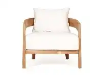 LivingStyles Kingscliff Fabric & Teak Timber Outdoor Lounge Armchair offer