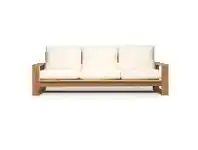 LivingStyles Double Island Teak Timber Outdoor Sofa, 3 Seater offer