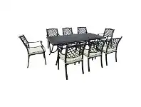 LivingStyles Positano Cast Aluminium 9 Piece Outdoor Dining Table Set, 213cm offer