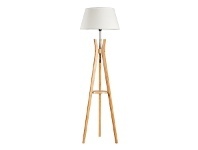 LivingStyles Elena Timber Tripod Floor Lamp, Natural / Off White offer