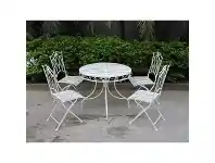 LivingStyles Albany 5 Piece Iron Round Garden Table Set, 90cm offer