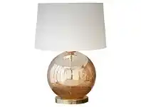 LivingStyles Lustre Glass Table Lamp, Ball, Pale Gold offer